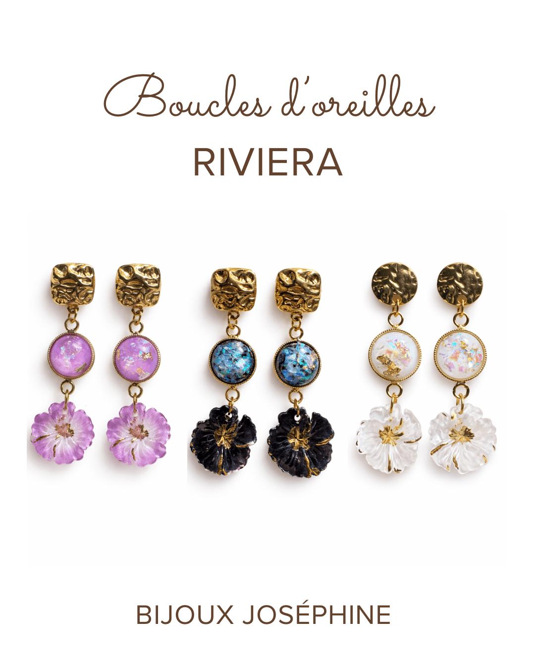 Boucles d'Oreilles Pendantes Acier Inoxydable Femme Élégantes Fait Main France - Bijoux Joséphine