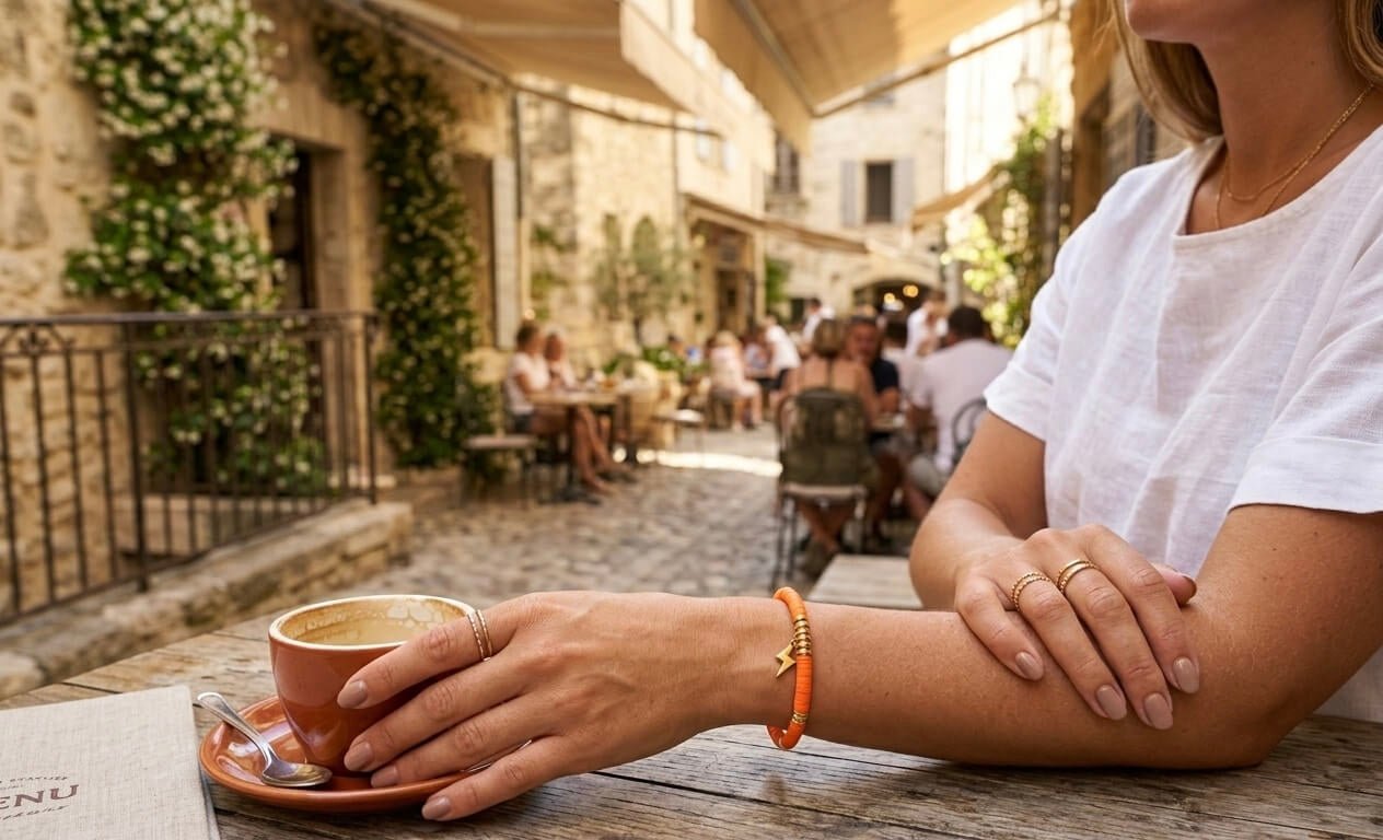 Bracelet réglable Jonc Vamos à la Playa - Acier Inoxydable Doré - Bijoux Joséphine