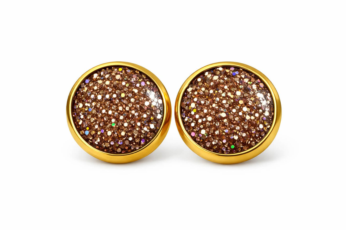 Clous d'Oreilles Acier Inoxydable et Résine - 10mm - Bijoux Joséphine