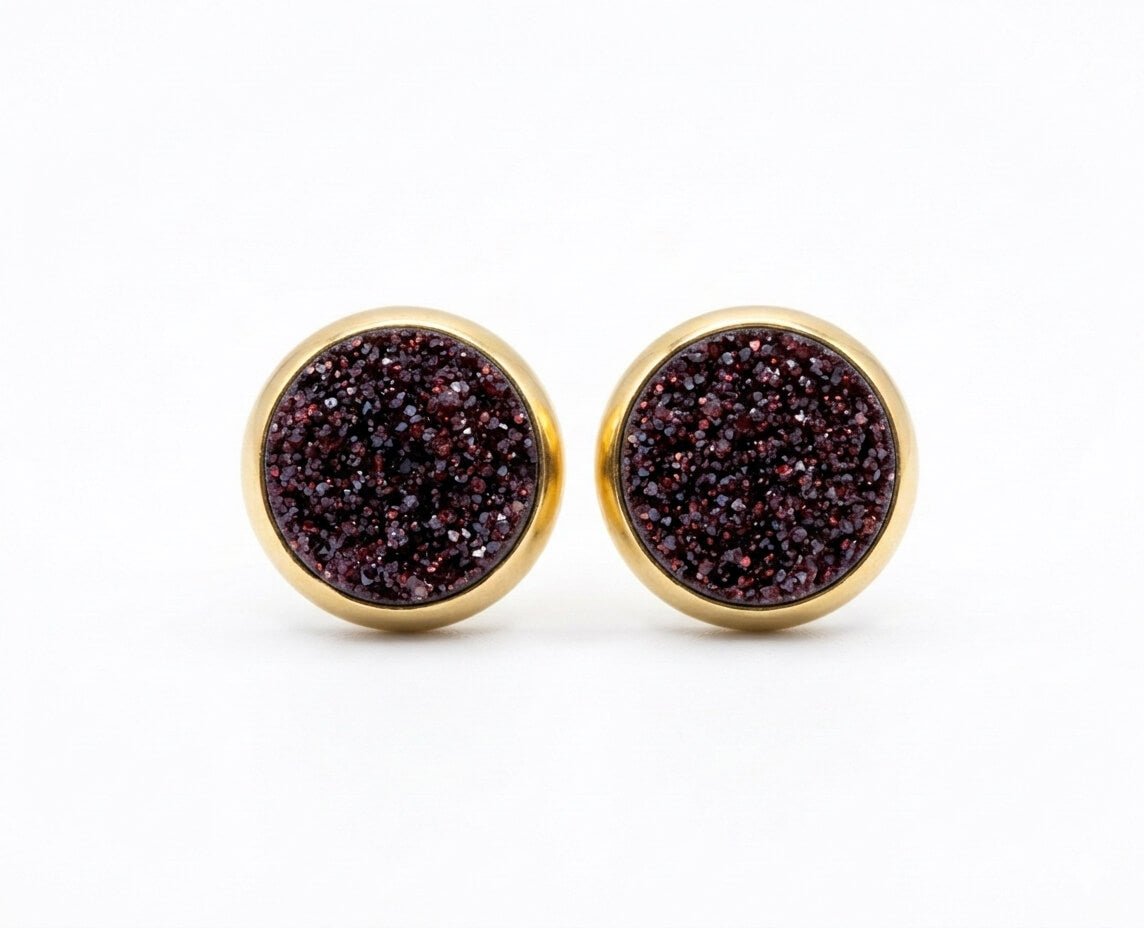 Clous d'Oreilles Acier Inoxydable et Résine - 6mm - Bijoux Joséphine