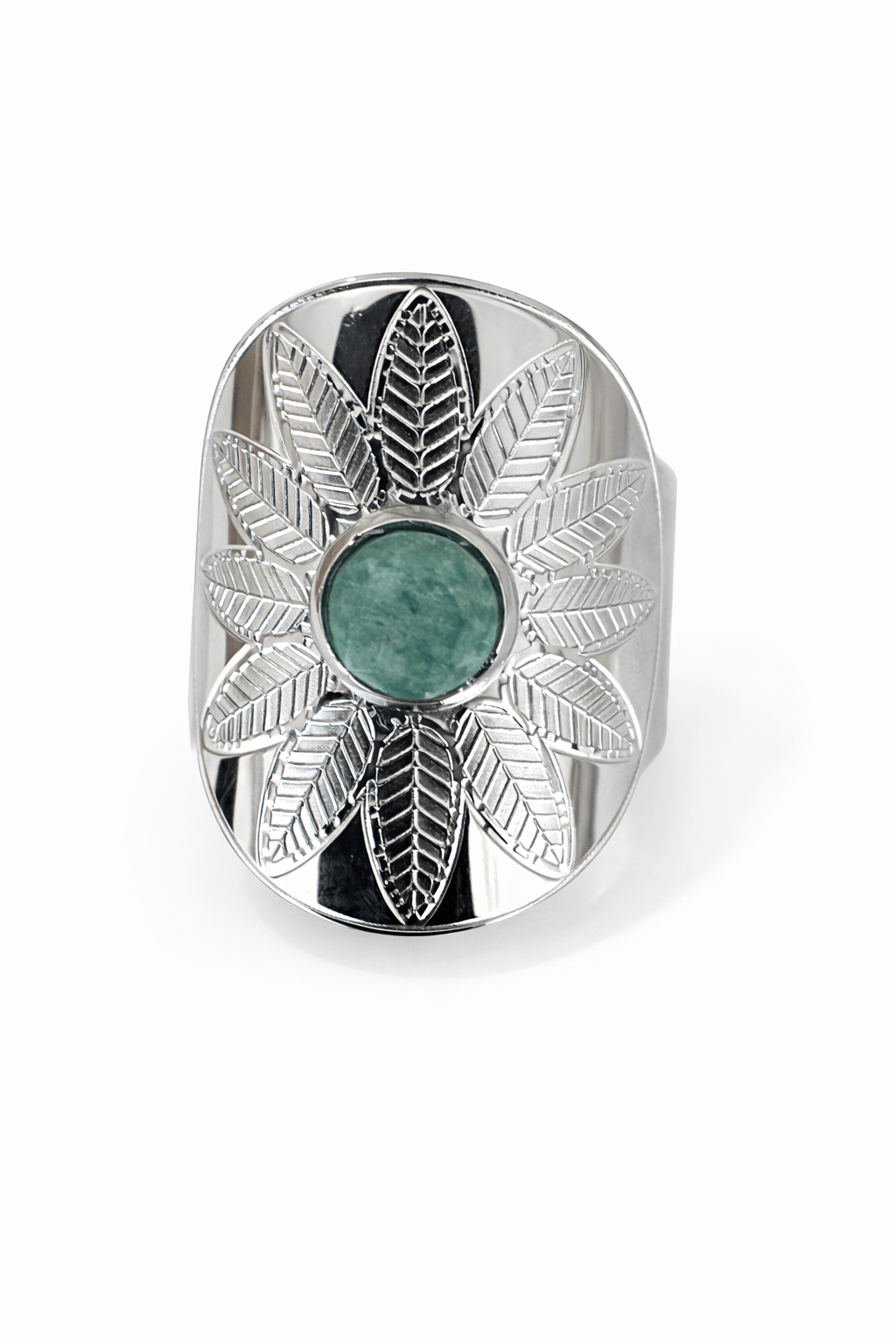 Bague Pierre Naturelle Réglable Acier Inoxydable Femme Artisanale France - Bijoux Joséphine