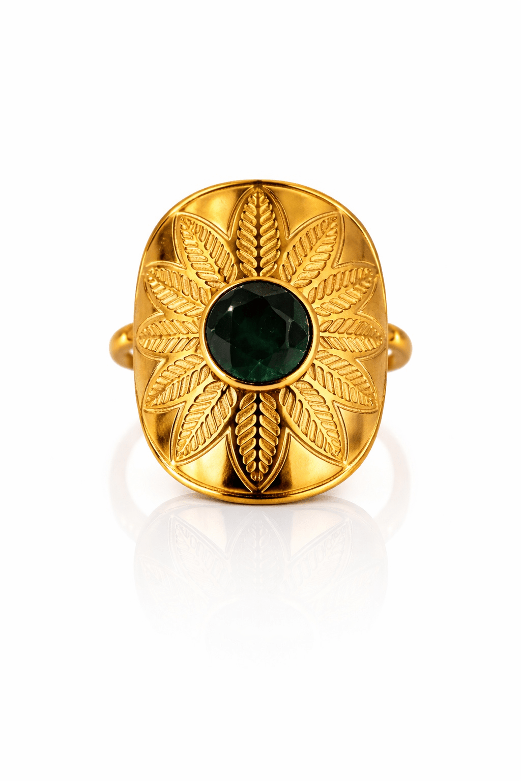 Bague Pierre Naturelle Réglable Acier Inoxydable Femme Artisanale France - Bijoux Joséphine