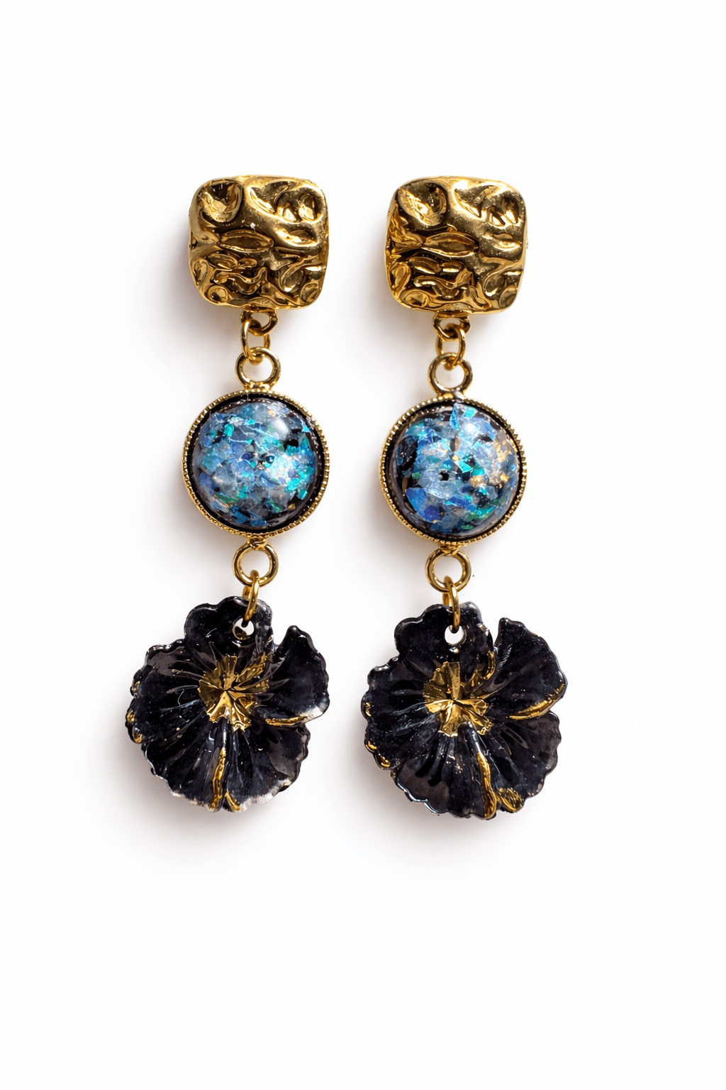 Boucles d'Oreilles Pendantes Acier Inoxydable Femme Élégantes Fait Main France - Bijoux Joséphine