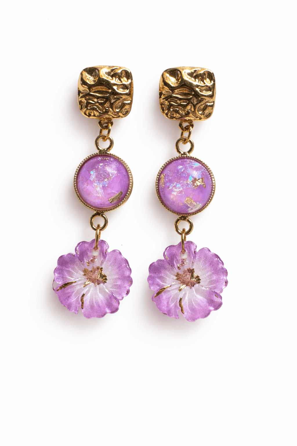 Boucles d'Oreilles Pendantes Acier Inoxydable Femme Élégantes Fait Main France - Bijoux Joséphine