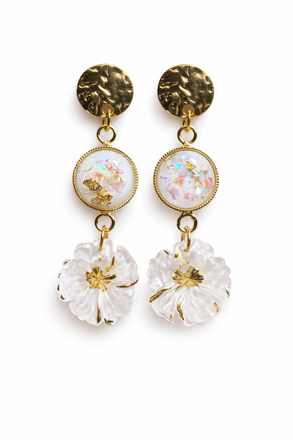 Boucles d'Oreilles Pendantes Acier Inoxydable Femme Élégantes Fait Main France - Bijoux Joséphine