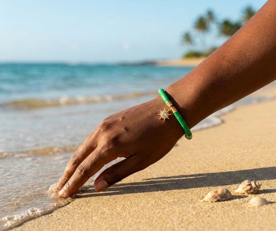 Bracelet réglable Jonc Vamos à la Playa - Acier Inoxydable Doré - Bijoux Joséphine