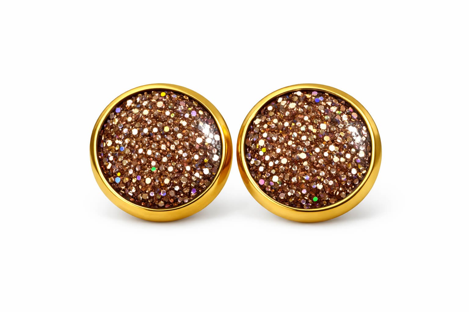 Clous d'Oreilles Acier Inoxydable et Résine - 10mm - Bijoux Joséphine