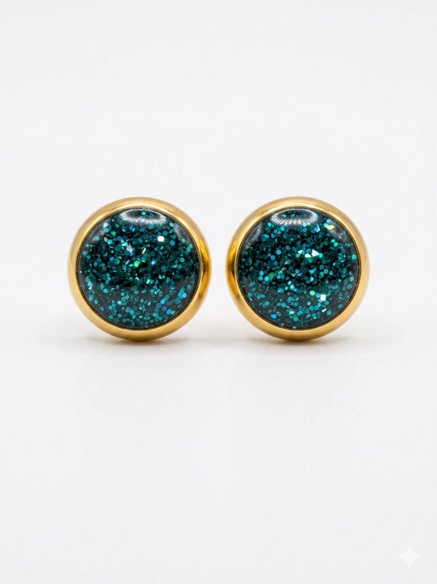 Clous d'Oreilles Acier Inoxydable et Résine - 6mm - Bijoux Joséphine