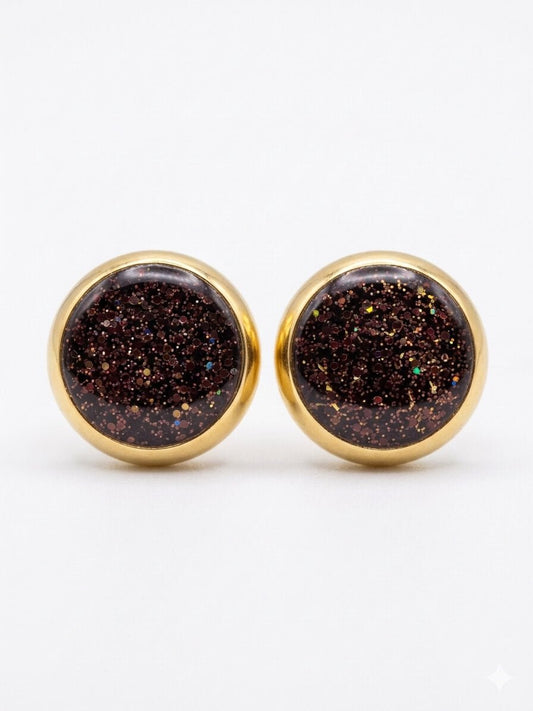 Clous d'Oreilles Acier Inoxydable et Résine - 8mm - Bijoux Joséphine