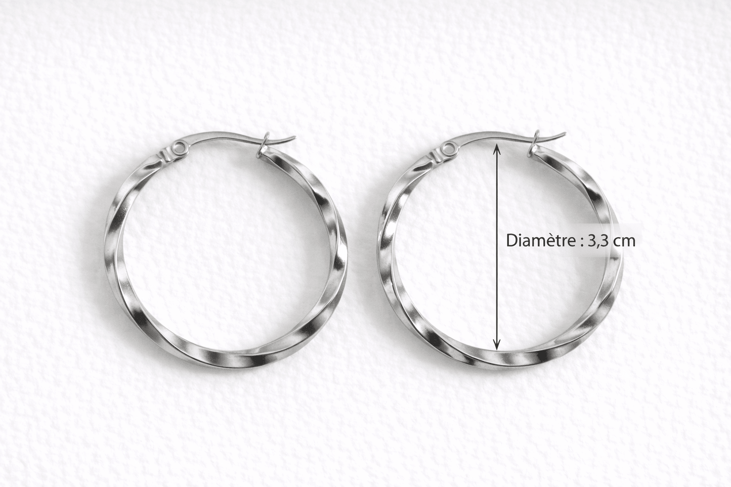 Créoles Boucles d'Oreilles Interchangeables Acier Inoxydable Modulables Femme Fait Main France - Bijoux Joséphine