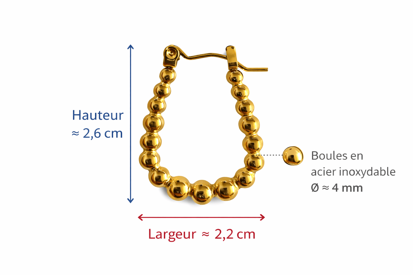 Créoles Boucles d'Oreilles Interchangeables Acier Inoxydable Modulables Femme Fait Main France - Bijoux Joséphine