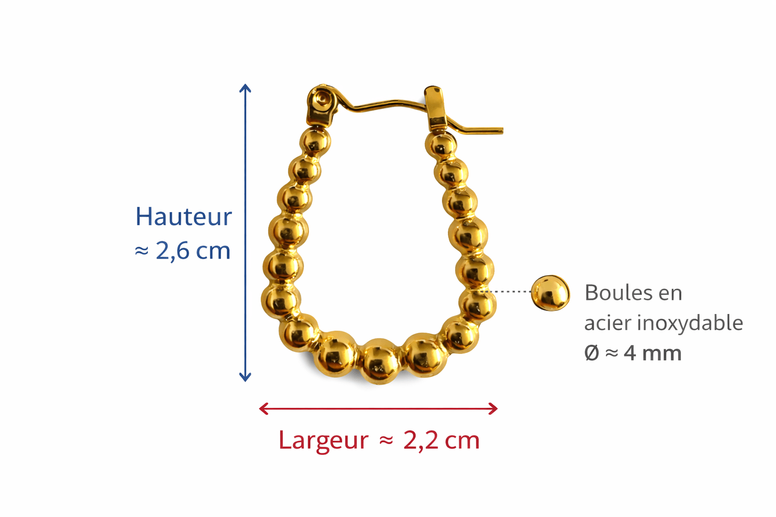 Créoles Boucles d'Oreilles Interchangeables Acier Inoxydable Modulables Femme Fait Main France - Bijoux Joséphine