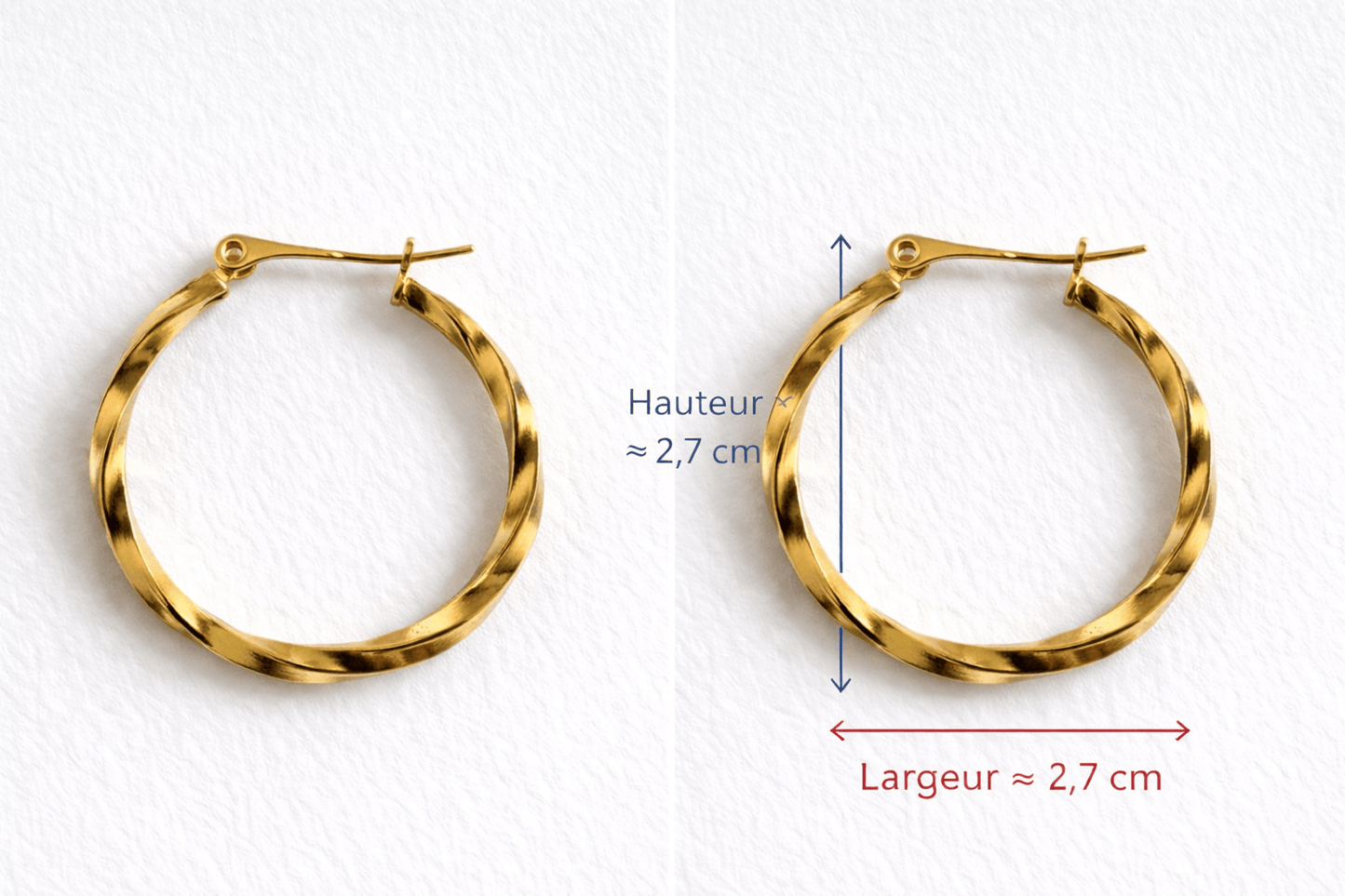 Créoles Boucles d'Oreilles Interchangeables Acier Inoxydable Modulables Femme Fait Main France - Bijoux Joséphine