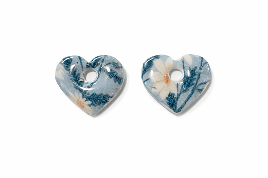 Pampilles Cœur Interchangeables Argile Polymère Boucles d'Oreilles Modulables Femme Fait Main France - Bijoux Joséphine