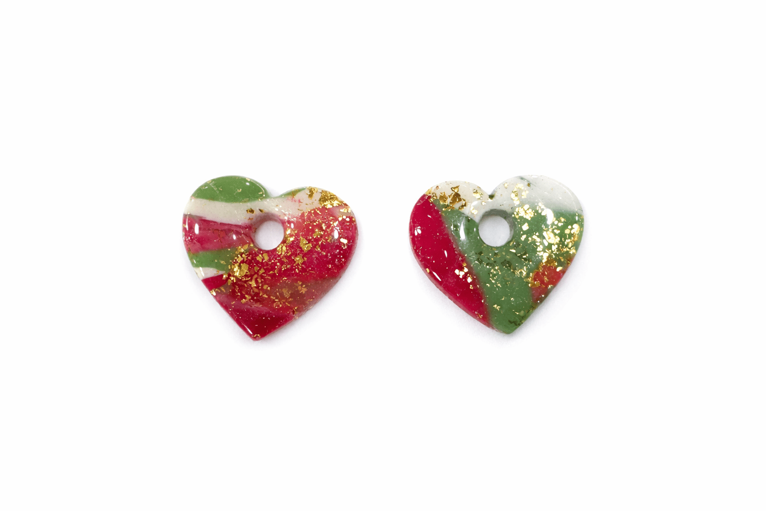 Pampilles Cœur Interchangeables Argile Polymère Boucles d'Oreilles Modulables Femme Fait Main France - Bijoux Joséphine