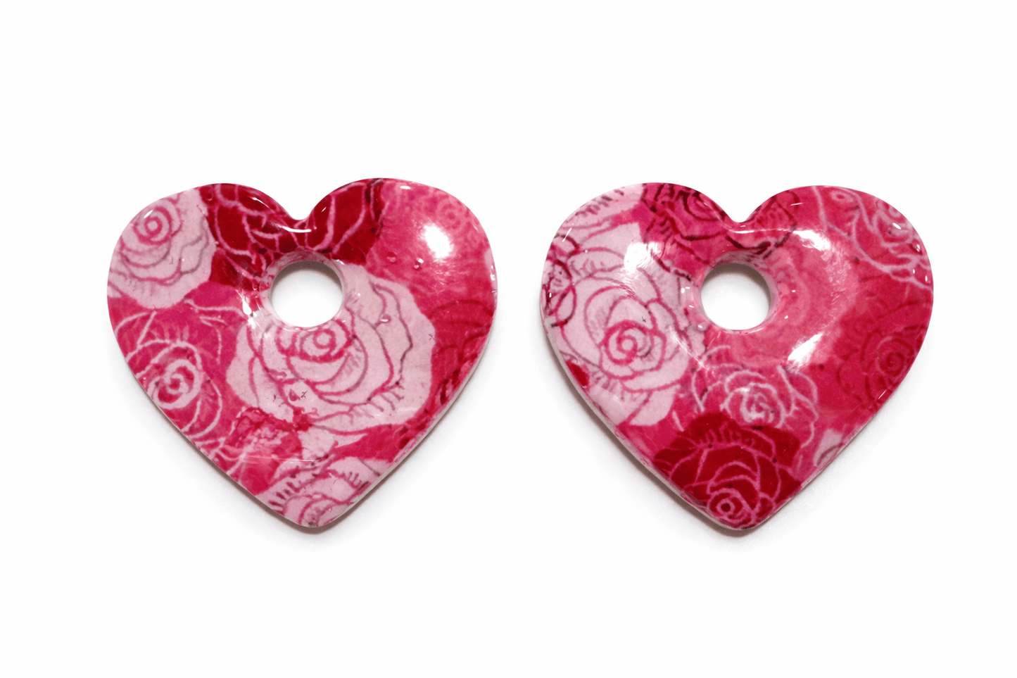Pampilles Cœur Interchangeables Argile Polymère Boucles d'Oreilles Modulables Femme Fait Main France - Bijoux Joséphine