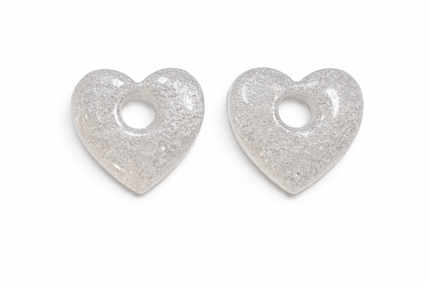 Pampilles Cœur Love Paillettées Interchangeables Résine Boucles d'Oreilles Modulables Fait Main France - Bijoux Joséphine