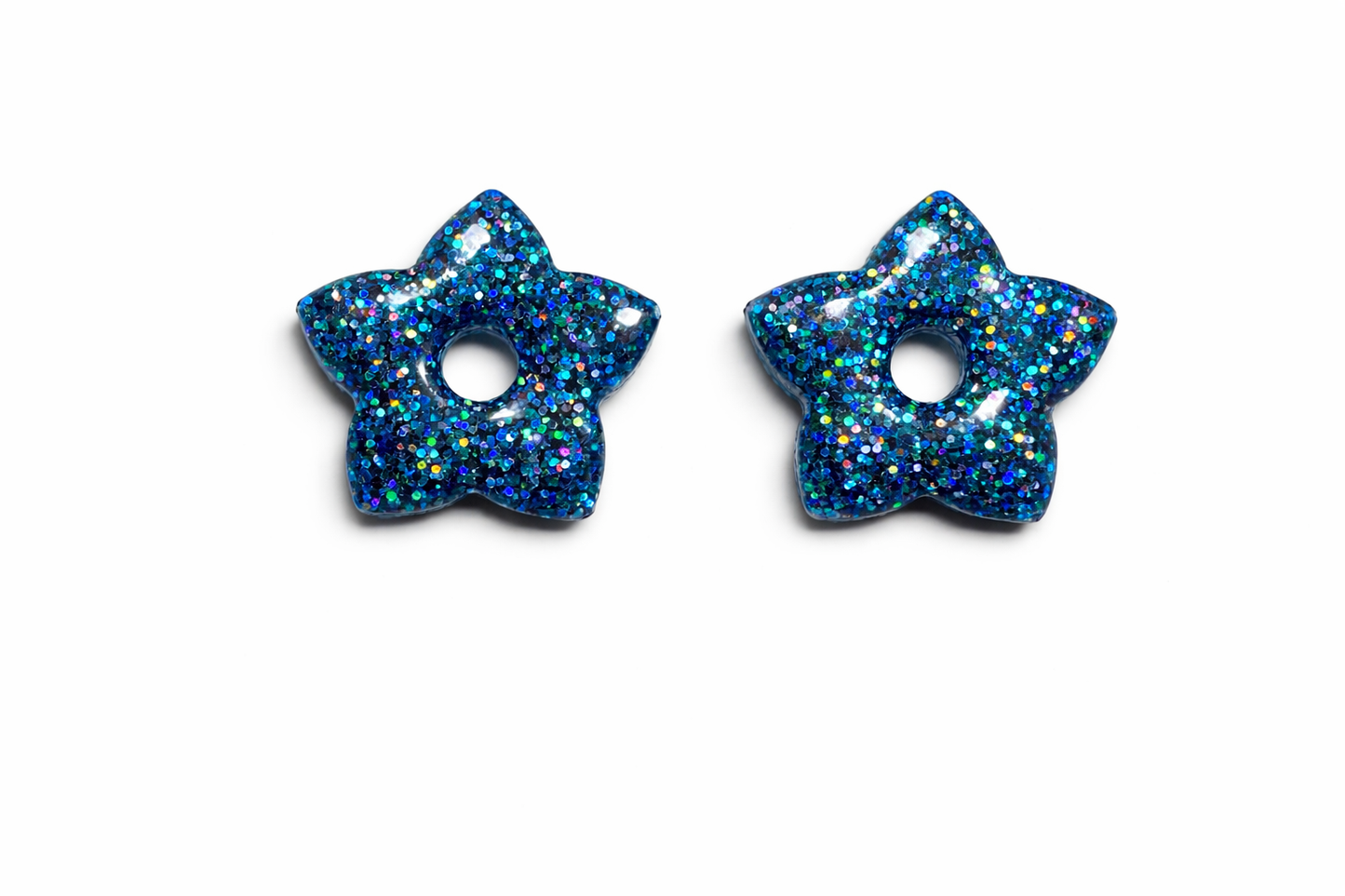 Pampilles Étoile Paillettées Interchangeables Résine Boucles d'Oreilles Modulables Fait Main France - Bijoux Joséphine