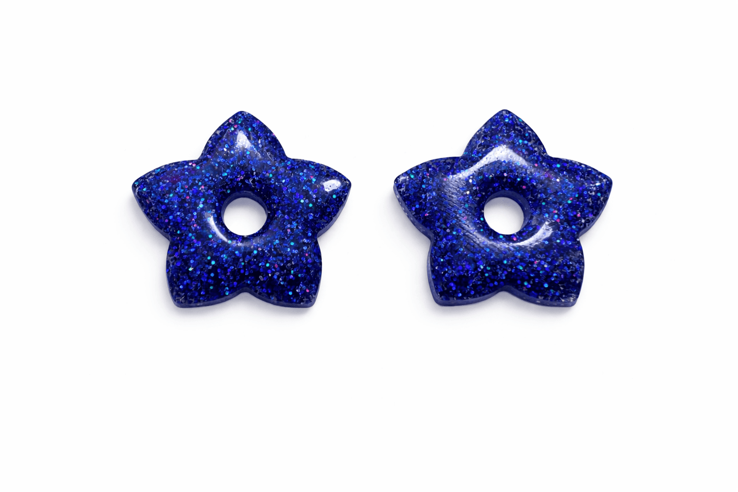Pampilles Étoile Paillettées Interchangeables Résine Boucles d'Oreilles Modulables Fait Main France - Bijoux Joséphine