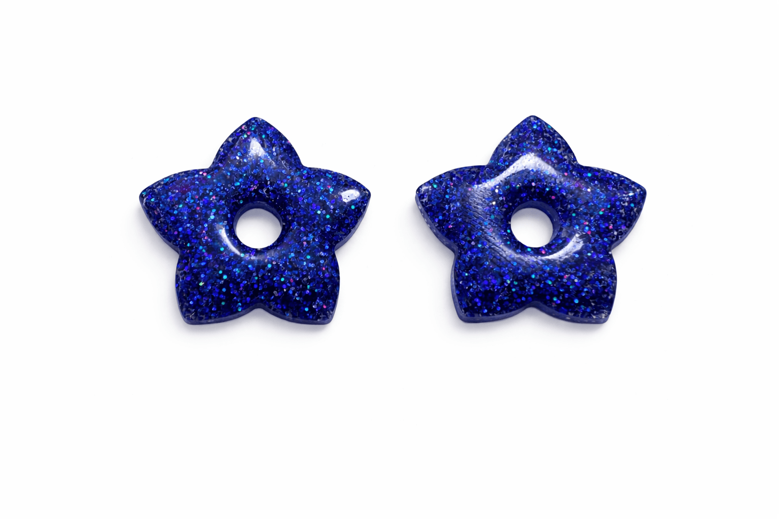 Pampilles Étoile Paillettées Interchangeables Résine Boucles d'Oreilles Modulables Fait Main France - Bijoux Joséphine