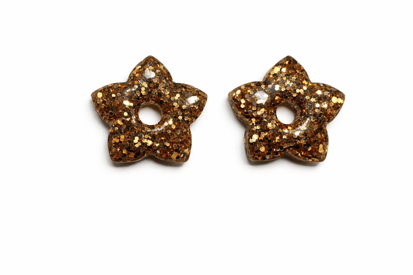 Pampilles Étoile Paillettées Interchangeables Résine Boucles d'Oreilles Modulables Fait Main France - Bijoux Joséphine