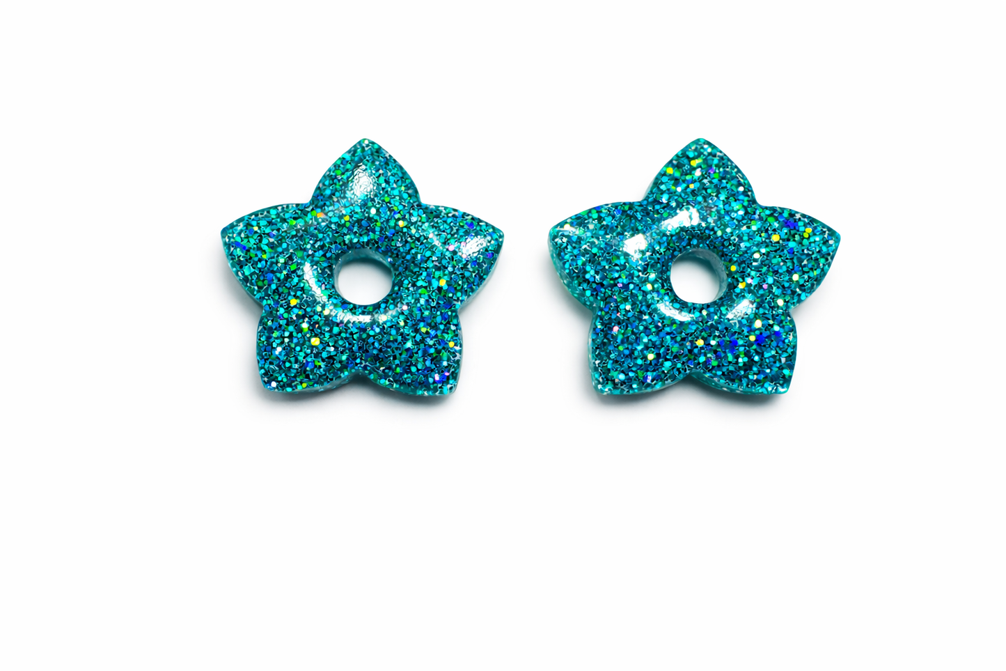 Pampilles Étoile Paillettées Interchangeables Résine Boucles d'Oreilles Modulables Fait Main France - Bijoux Joséphine