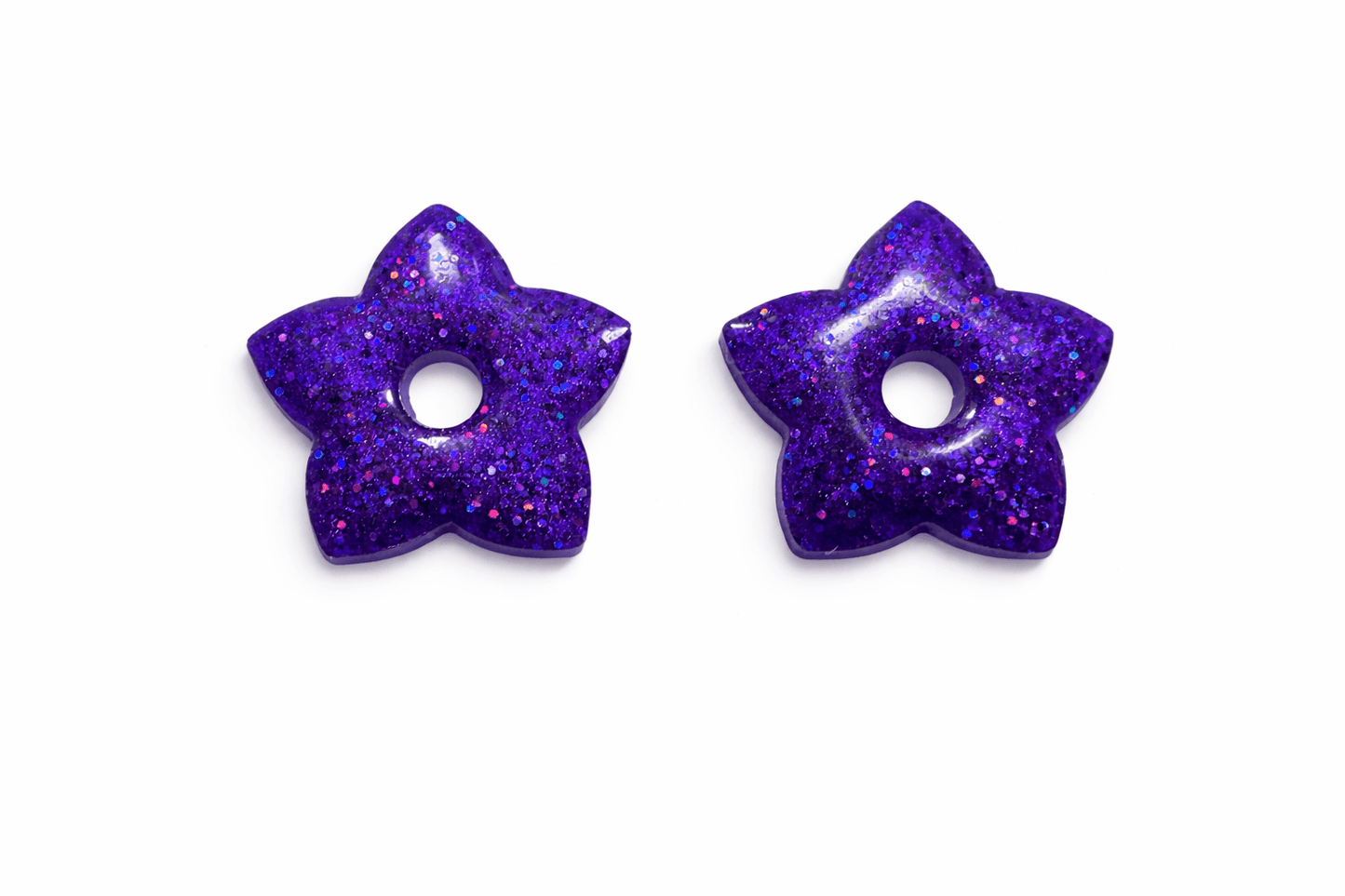 Pampilles Étoile Paillettées Interchangeables Résine Boucles d'Oreilles Modulables Fait Main France - Bijoux Joséphine