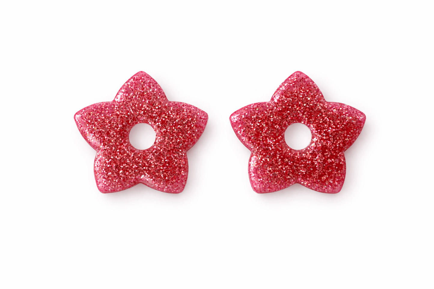 Pampilles Étoile Paillettées Interchangeables Résine Boucles d'Oreilles Modulables Fait Main France - Bijoux Joséphine