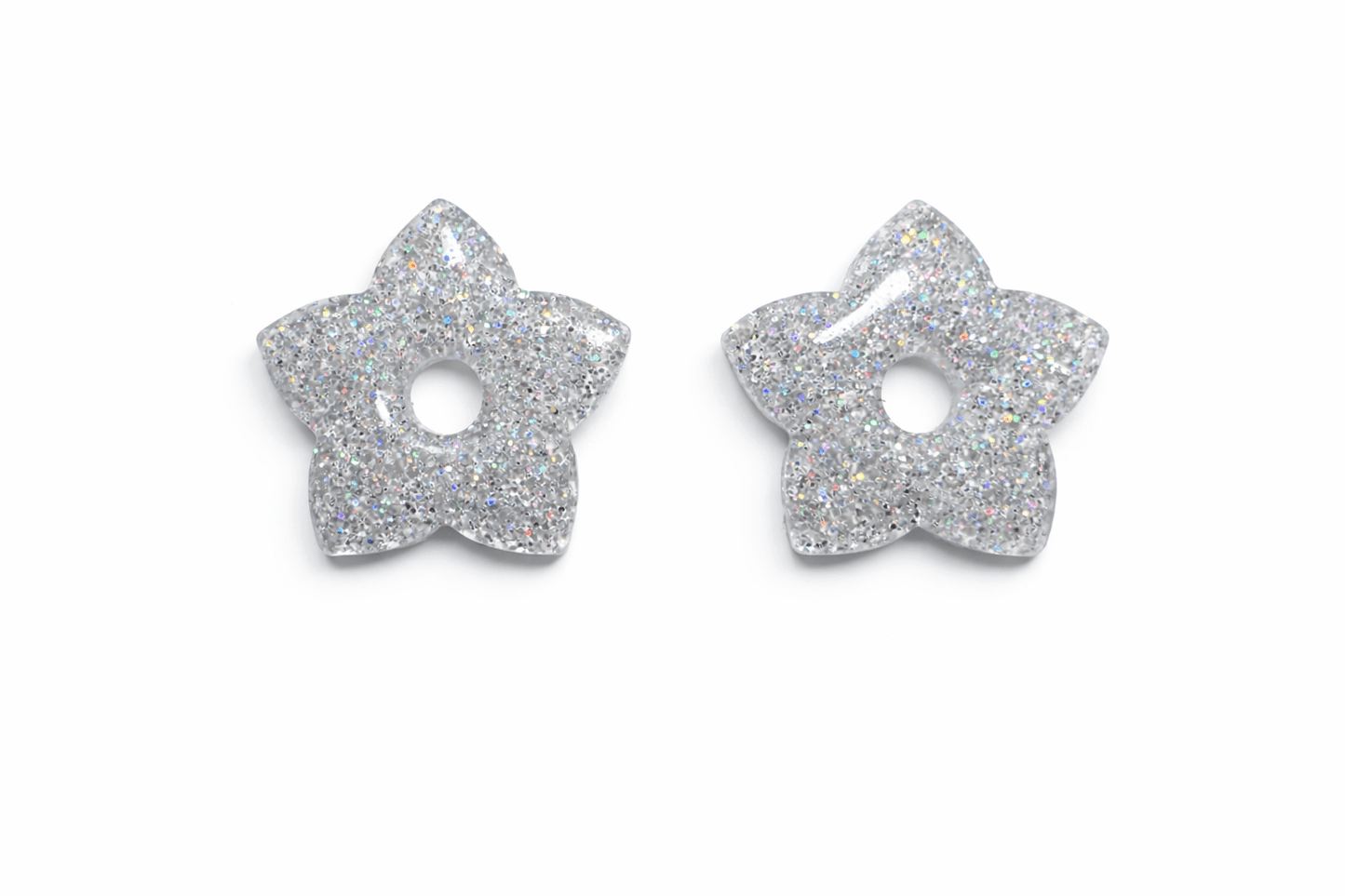 Pampilles Étoile Paillettées Interchangeables Résine Boucles d'Oreilles Modulables Fait Main France - Bijoux Joséphine
