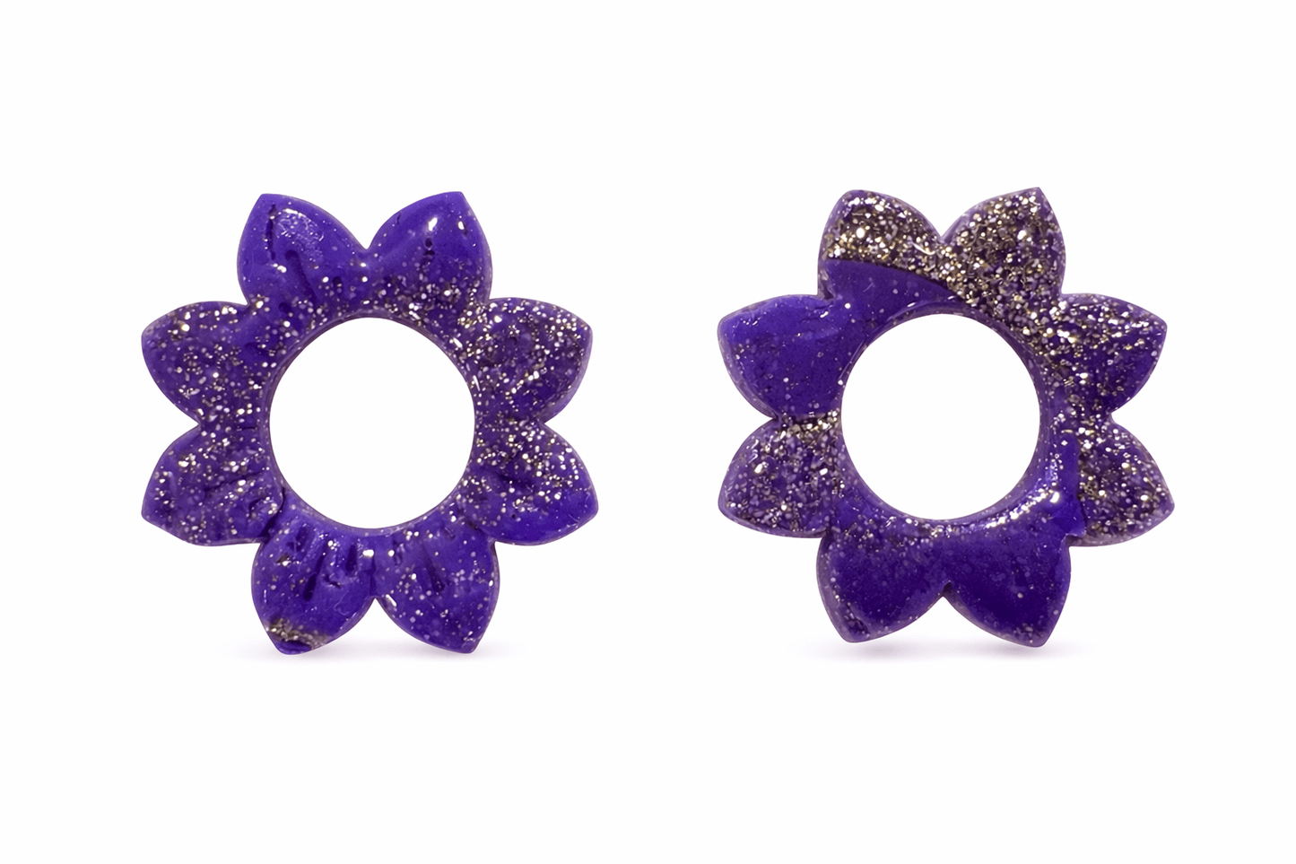 Pampilles Fleur Corolle Interchangeables Argile Polymère Boucles d'Oreilles Modulables Fait Main France - Bijoux Joséphine