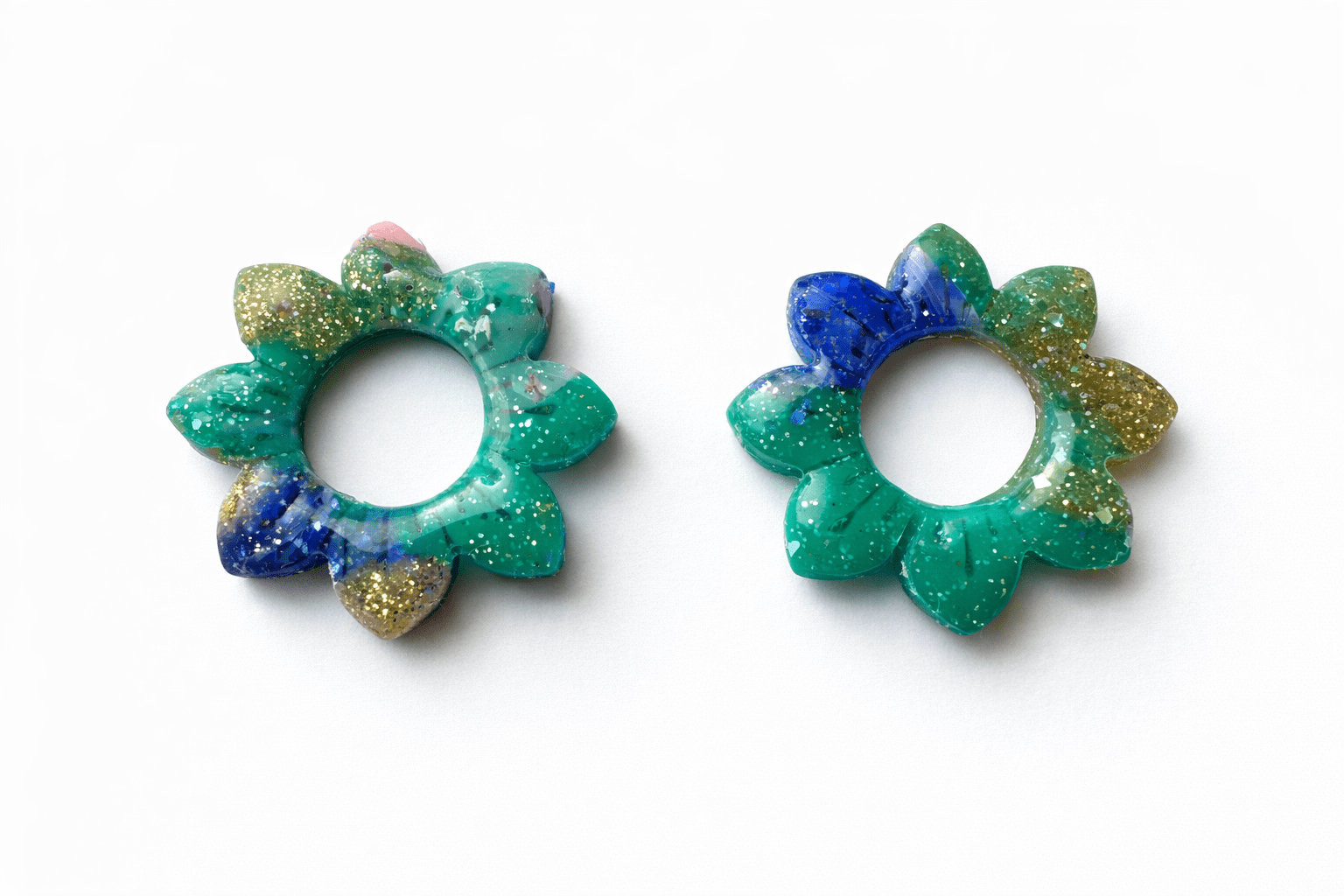 Pampilles Fleur Corolle Interchangeables Argile Polymère Boucles d'Oreilles Modulables Fait Main France - Bijoux Joséphine