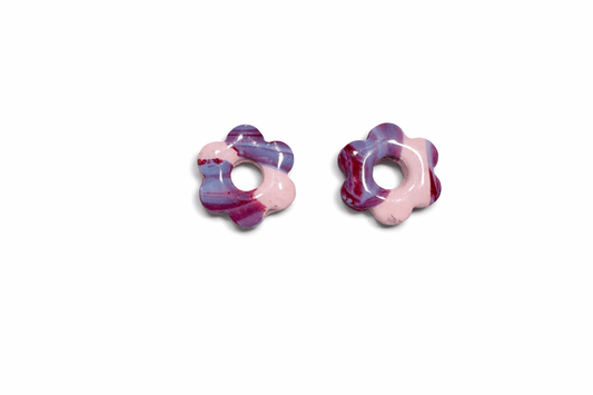 Pampilles Fleur Enfant Interchangeables Argile Polymère Boucles d'Oreilles Modulables Fait Main France - Bijoux Joséphine