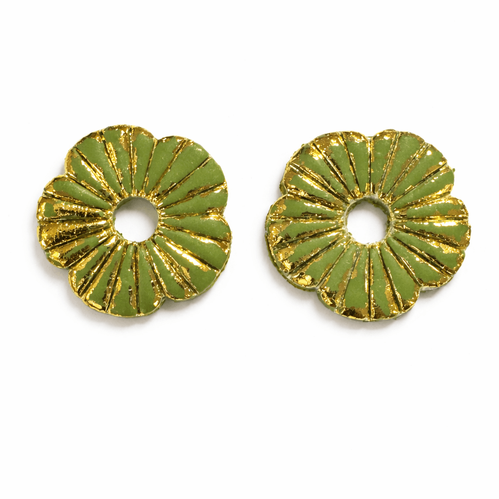 Pampilles Fleur Hibiscus Interchangeables Argile Polymère Boucles d'Oreilles Modulables Fait Main France - Bijoux Joséphine