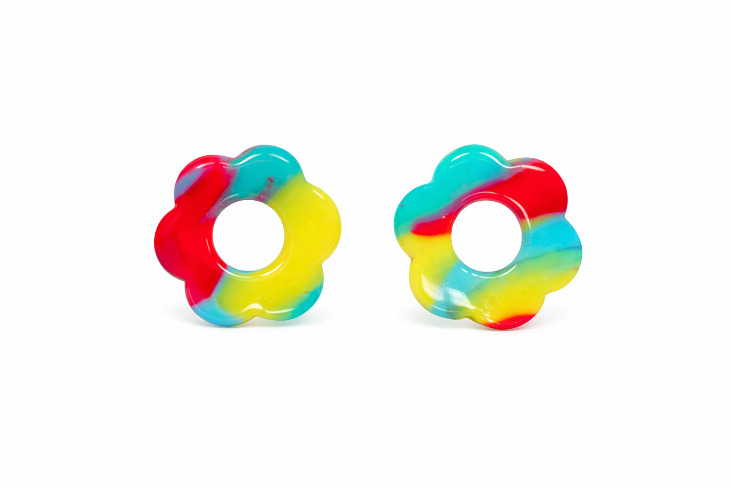 Pampilles Fleur Iconique Interchangeables Argile Polymère Boucles d'Oreilles Modulables Fait Main France - Bijoux Joséphine