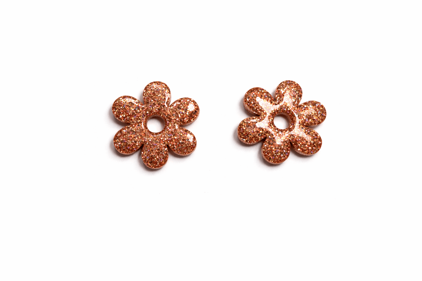 Pampilles Marguerite Paillettées Interchangeables Résine Boucles d'Oreilles Modulables Fait Main France - Bijoux Joséphine