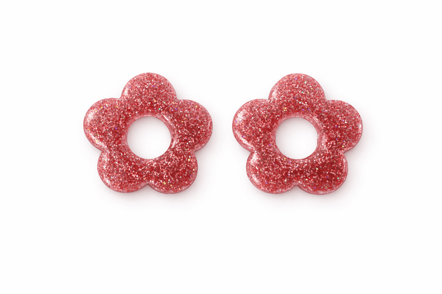 Pampilles Myosotis Paillettées Interchangeables Résine Boucles d'Oreilles Modulables Fait Main - Bijoux Joséphine