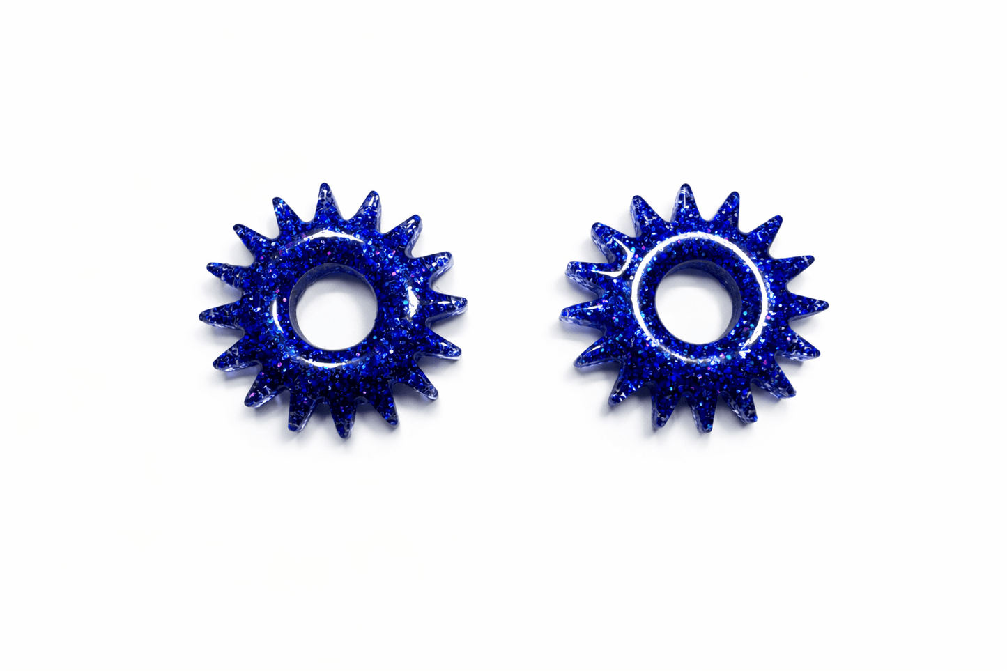 Pampilles Soleil Paillettées Interchangeables Résine Boucles d'Oreilles Modulables Fait Main France - Bijoux Joséphine
