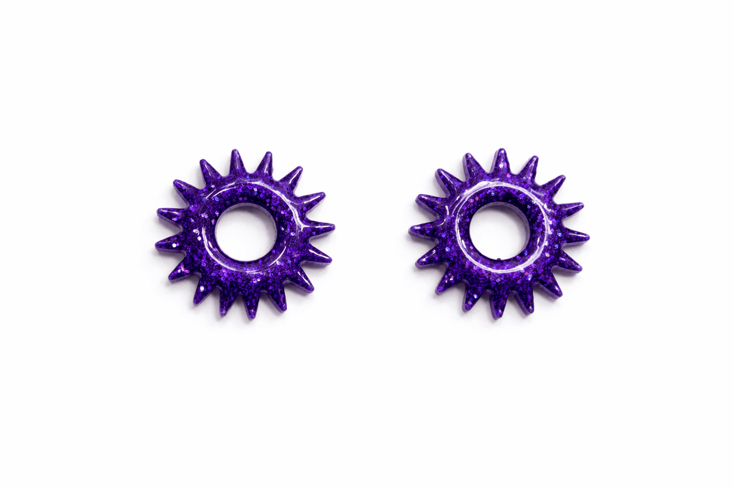 Pampilles Soleil Paillettées Interchangeables Résine Boucles d'Oreilles Modulables Fait Main France - Bijoux Joséphine