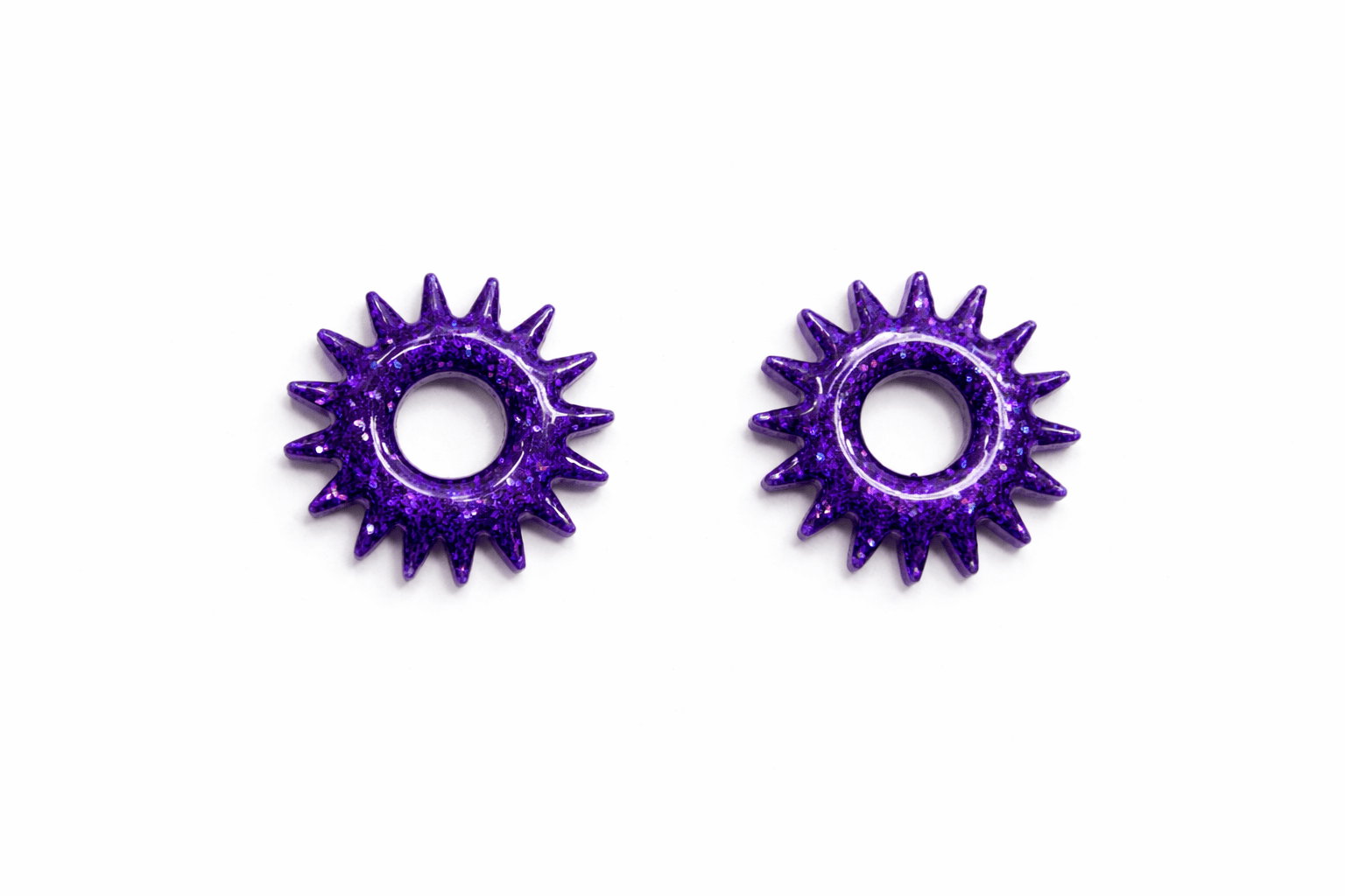 Pampilles Soleil Paillettées Interchangeables Résine Boucles d'Oreilles Modulables Fait Main France - Bijoux Joséphine