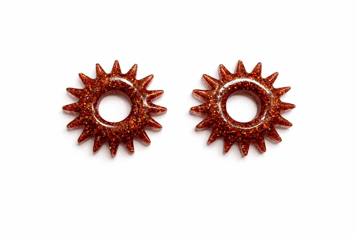 Pampilles Soleil Paillettées Interchangeables Résine Boucles d'Oreilles Modulables Fait Main France - Bijoux Joséphine