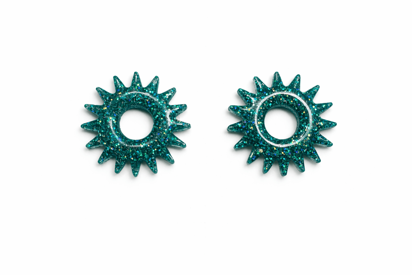 Pampilles Soleil Paillettées Interchangeables Résine Boucles d'Oreilles Modulables Fait Main France - Bijoux Joséphine