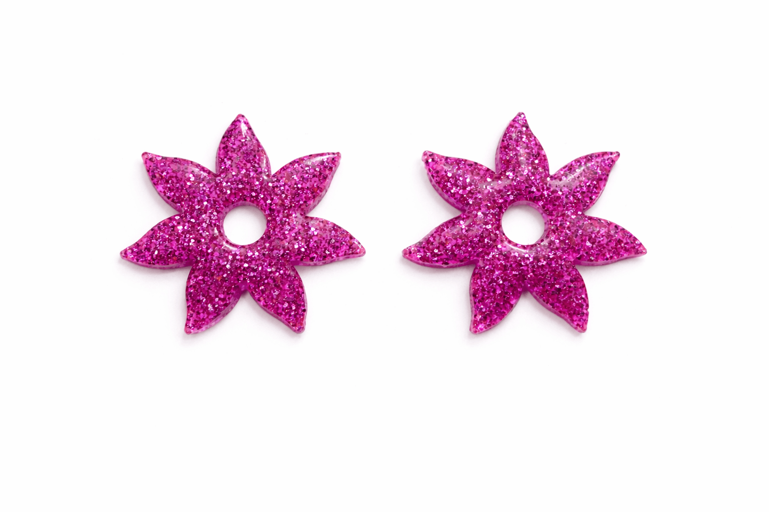 Pampilles Stardust Paillettées Interchangeables Résine Boucles d'Oreilles Modulables Fait Main France - Bijoux Joséphine