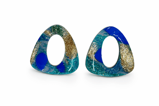 Pampilles Triangulaires Interchangeables Argile Polymère Boucles d'Oreilles Géométriques Fait Main France - Bijoux Joséphine